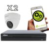 Kit 4K con 2 cámaras domo. (Incluye 1TB)